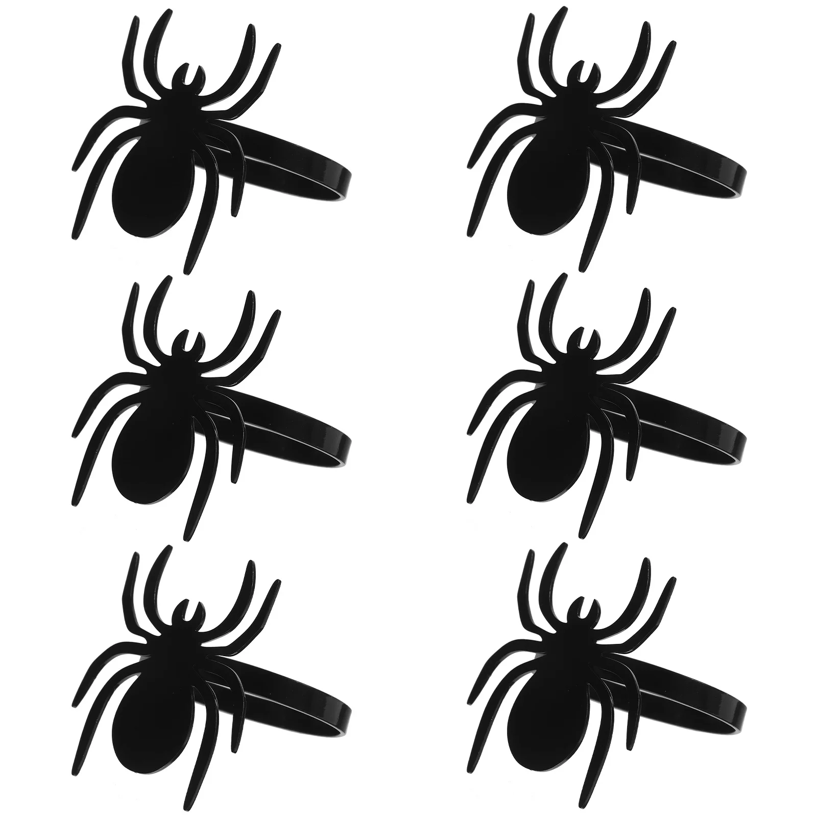 

6Pcs Spider Napkin Rings Festive Table Decor Metal Buckles for Holiday Gatherings Halloween Spider Napkin Rings