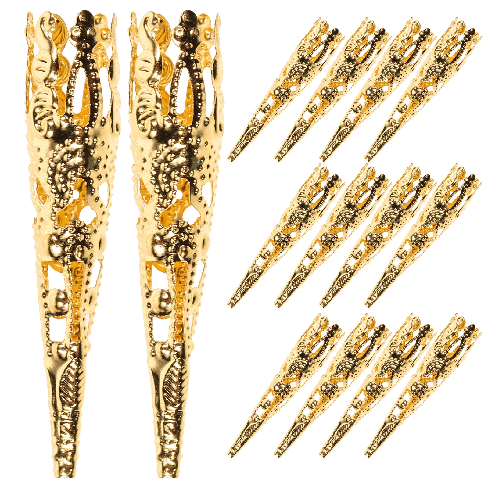 

100Pcs 5-Petal Iron Bead Cones Long Trumpet Flower Holder Filigree Caps DIY Jewelry Making Earring Craft Findings