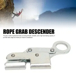 Safety Rope Self Locking Grab Galvanized Steel Self Locking Rope Grab Round Hole Professional Strong Load Bearing for Climbing