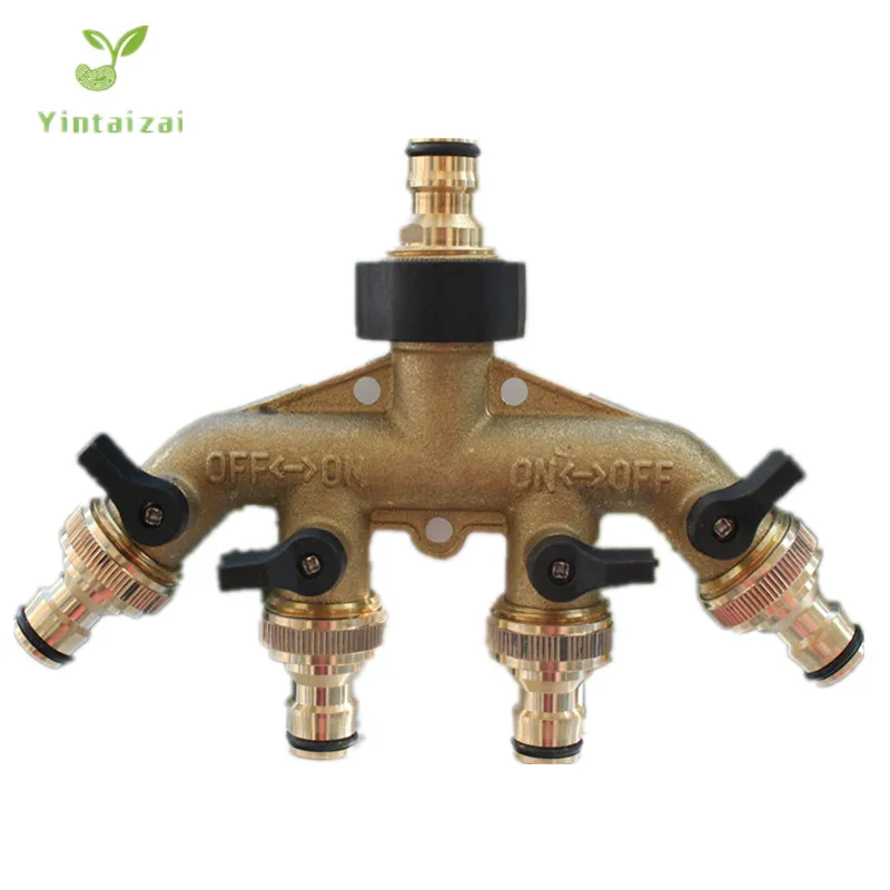 

5-Ways Hose Splitter Nipple Connect Garden Household Brass Four Way Valve Water Distributor Flower Joint Garden Watering