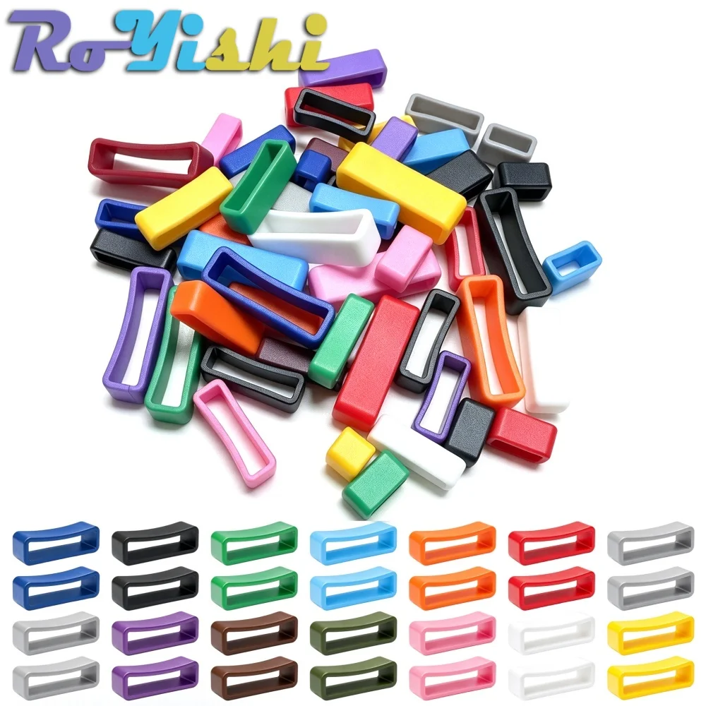 Plastic Belt Loop Keeper Square Buckle 10/17/20/25mm Multicolor 13/65/130Pcs for Backpack Harness Webbing