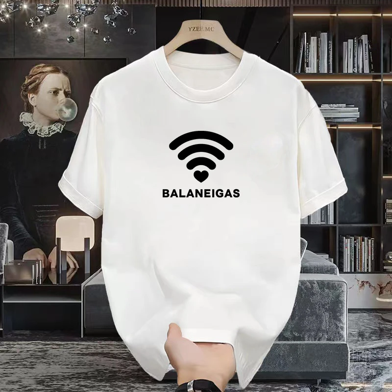 

Summer Cotton Men's and Women's T-shirt Short Sleeved Pattern Letter Printed Top Casual Round Neck Super Street Top T-shirt