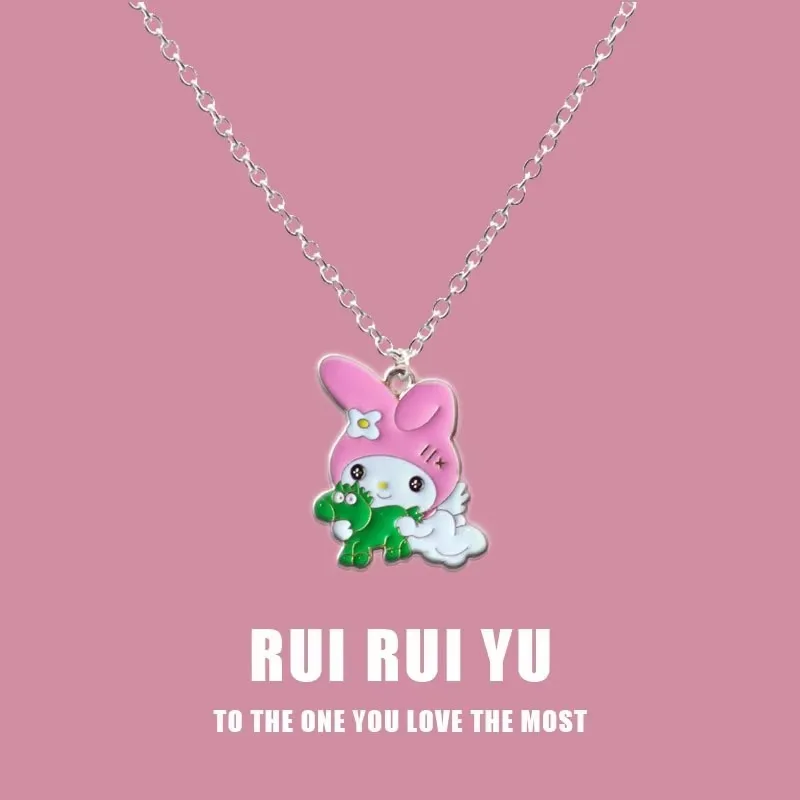 Sanrio Hello Kitty collier figurines d'anime Kuromi cannelle dessin animé alliage collier Anime marchandise décoration cadeau d'anniversaire