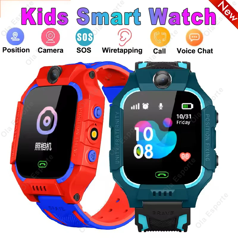 Smart Watch Kids 2G Sim Card Smartwatch for Children SOS Tracker Call Phone Camera Voice Chat Photo Boys Girls Birthday Gifts