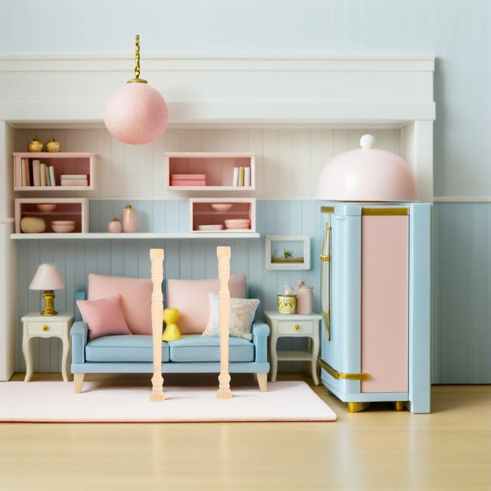 

8Pcs Mini Furniture Accessories Wood Pillar for Mini House Micro Landscape Decoration DIY Accessory Sturdy Long-Lasting Premium