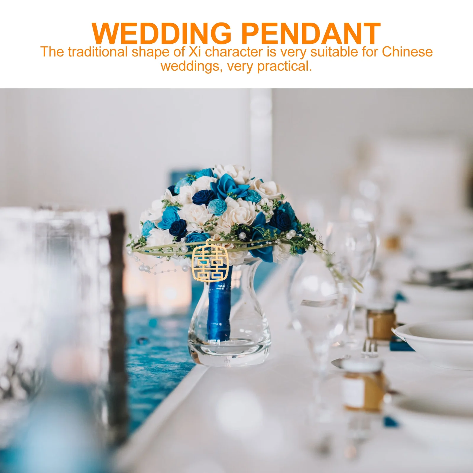 

60Pcs Wedding Xi Character Pendant Retro Gold Candy Bag Decor Delicate Candy Box Accessory Chinese Festival Wedding Decoration