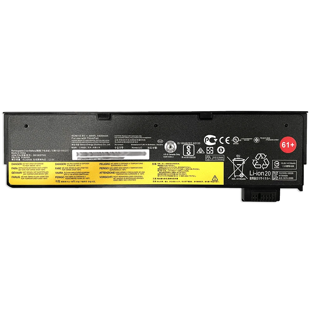 7XINbox 01AV425 01AV423 01AV424 10.8V/48Wh Laptop Battery For Lenovo Thinkpad T470 T570 T480 T580 P51S P52S Series 61+