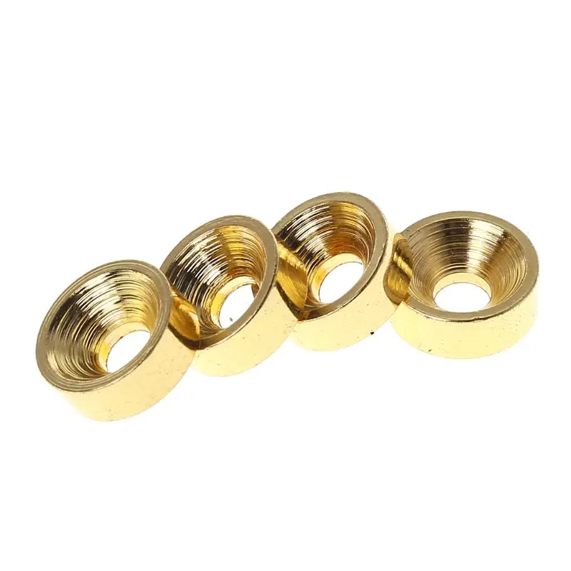 New 4Pcs Neck Mounting Ferrules And 4Pcs Screws Electric Guitar Pickup Cover Volume Tone Knob Switch Tip Set Drop Shipping