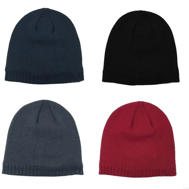 P88B All-match Wool Hat Soft Coldproof Knitted Hat for Morning Workout