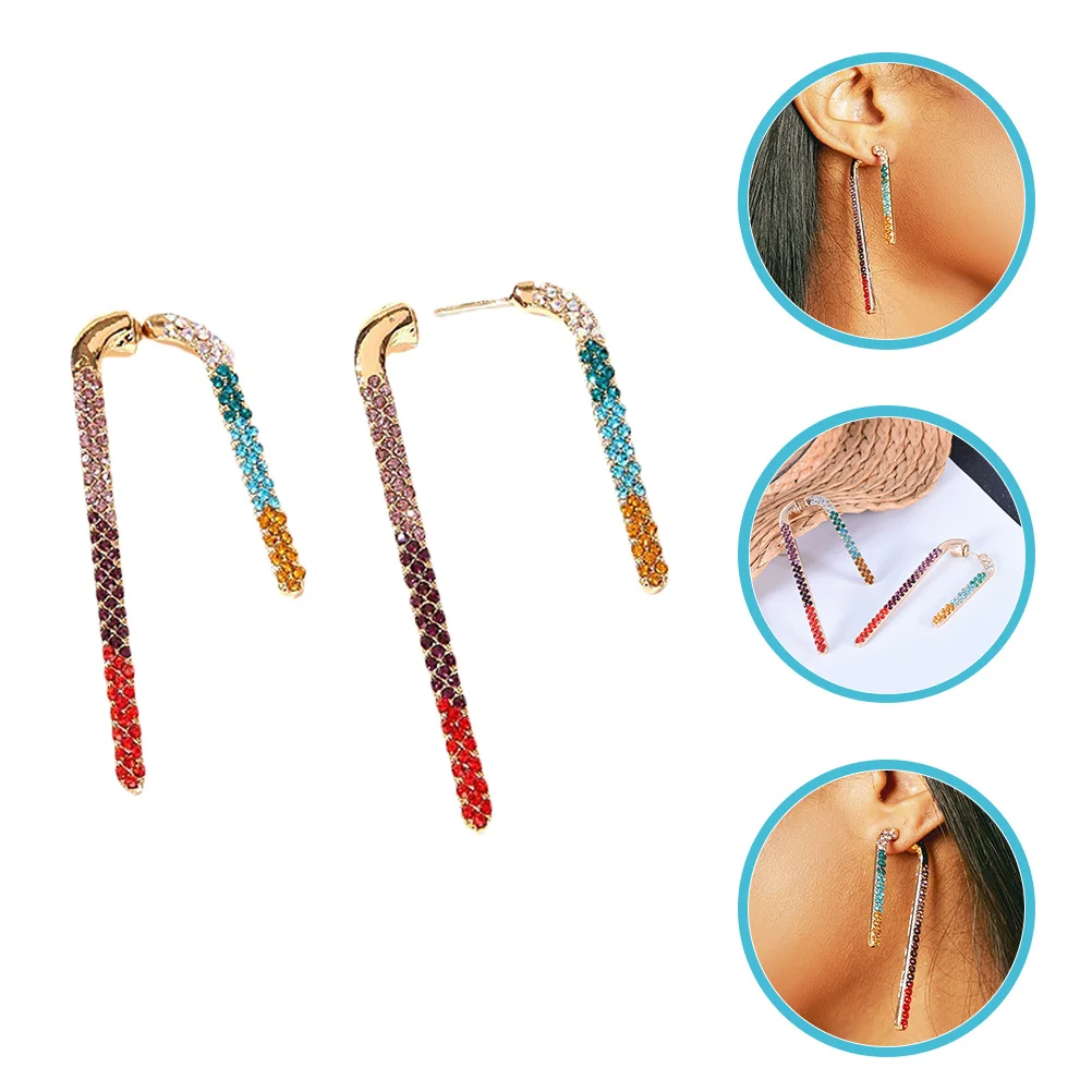 

1 Pair Rhinestone Studs Earrings Colorful Crystal Ear Jewelry For Women Party Wedding Accessories Earrings For Women