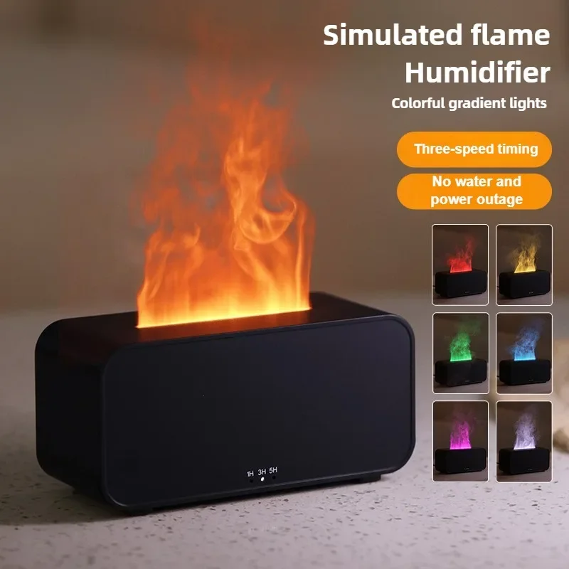 El más nuevo humidificador difusor de Aroma de llama USB luz de simulación de escritorio purificador de aromaterapia aire para dormitorio con 7 colores