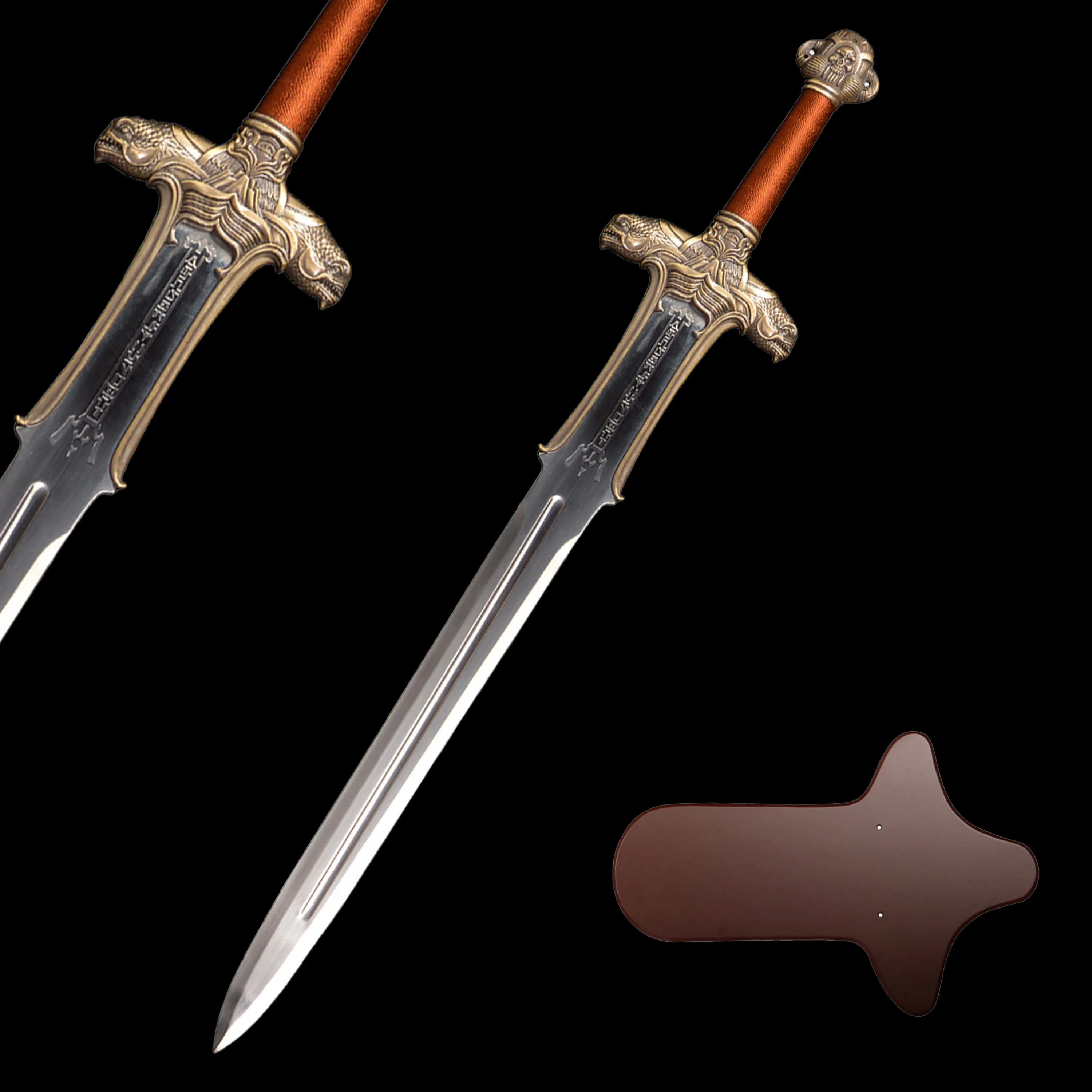 Espada occidental de 39 pulgadas/con placa colgante/no afilada/espada bárbara Conan