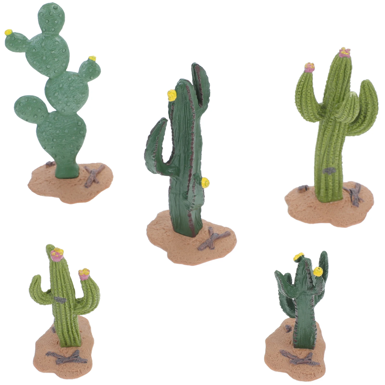 5 Pcs Cactus nament Artificial Figurines Decorative Plants Simulation Office Desktop Decor Simulated Crafts