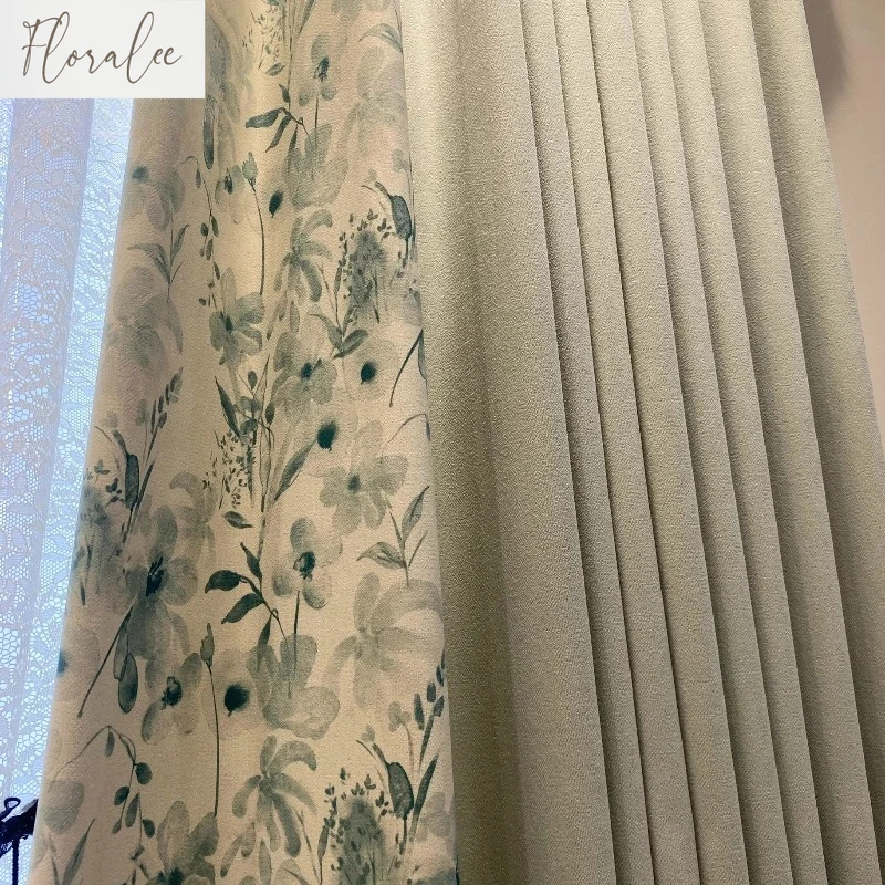 

French Luxury Blackout Curtains for Living Room and Bedroom High-end Modern Simple Chenille Jacquard Shade Cloth Customized