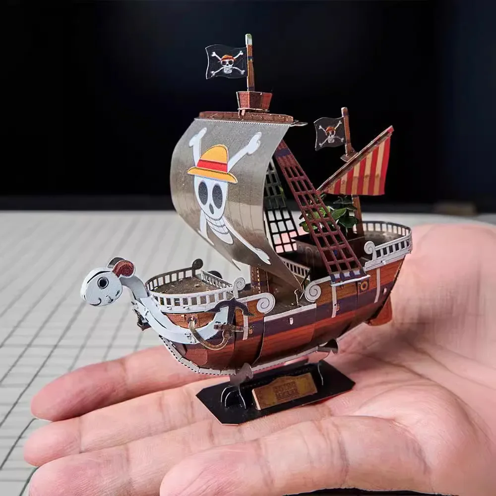 

New One Piece Anime Pirate Ship 3D Puzzle Steel Model Diy Hand-assembled Metal Model Mini Ornaments Children's Toys