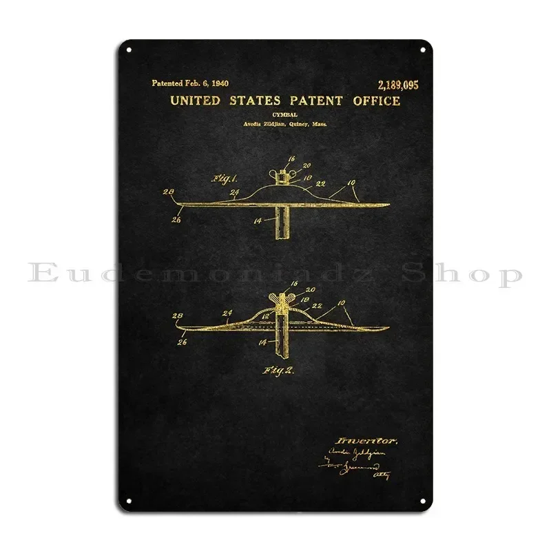 56 Zildjian Cymbal Patent Metal Sign Designs Club Home Club Club Bar Tin Sign Poster