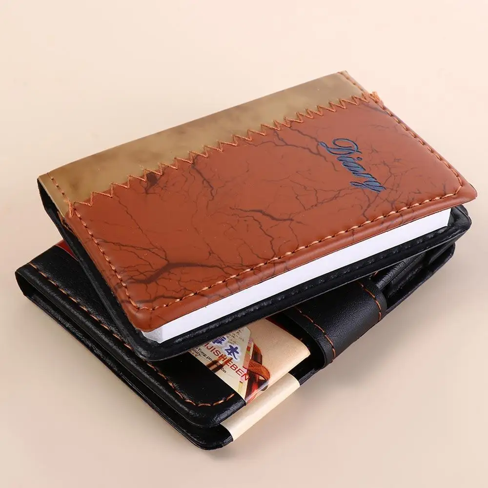 Portable Bussiness Mini Notebook PU Cover Diary Planner Pocket Notepad Memo Pads Journal Leather Notebook School Supplies