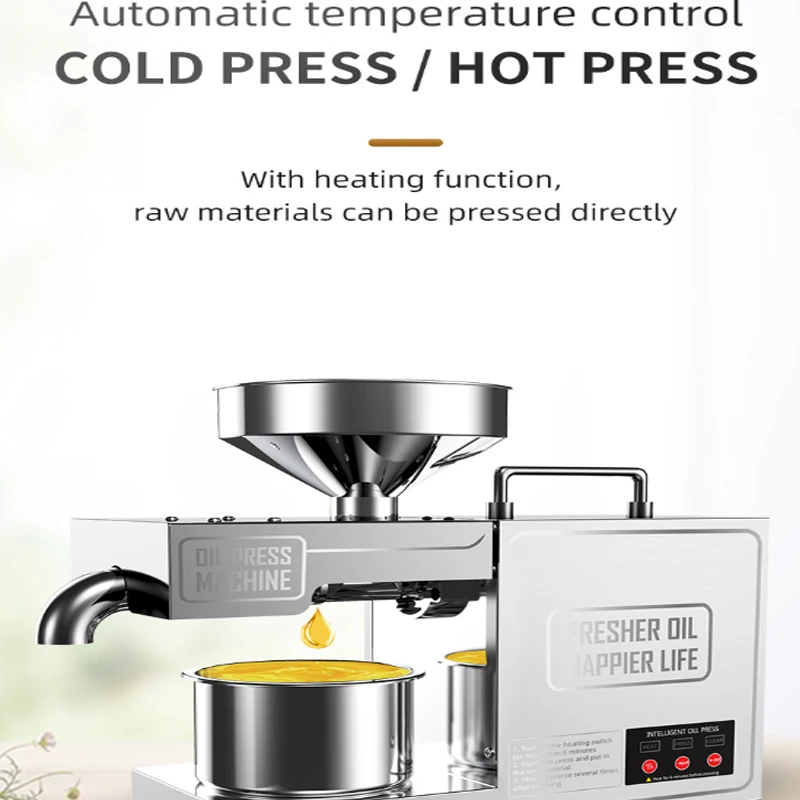 Oil Press Household Stainless Steel Full-automatic Small Cooking Processing Kitchen Appliances Suitable More Than30 Kinds Food