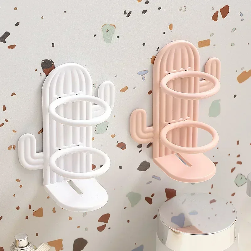 Non-perforated Toothbrush Holder Cactus Electric Toothbrush Storage Rack Wallmounted Waterproof Draining Toothbrush Hanging Rack