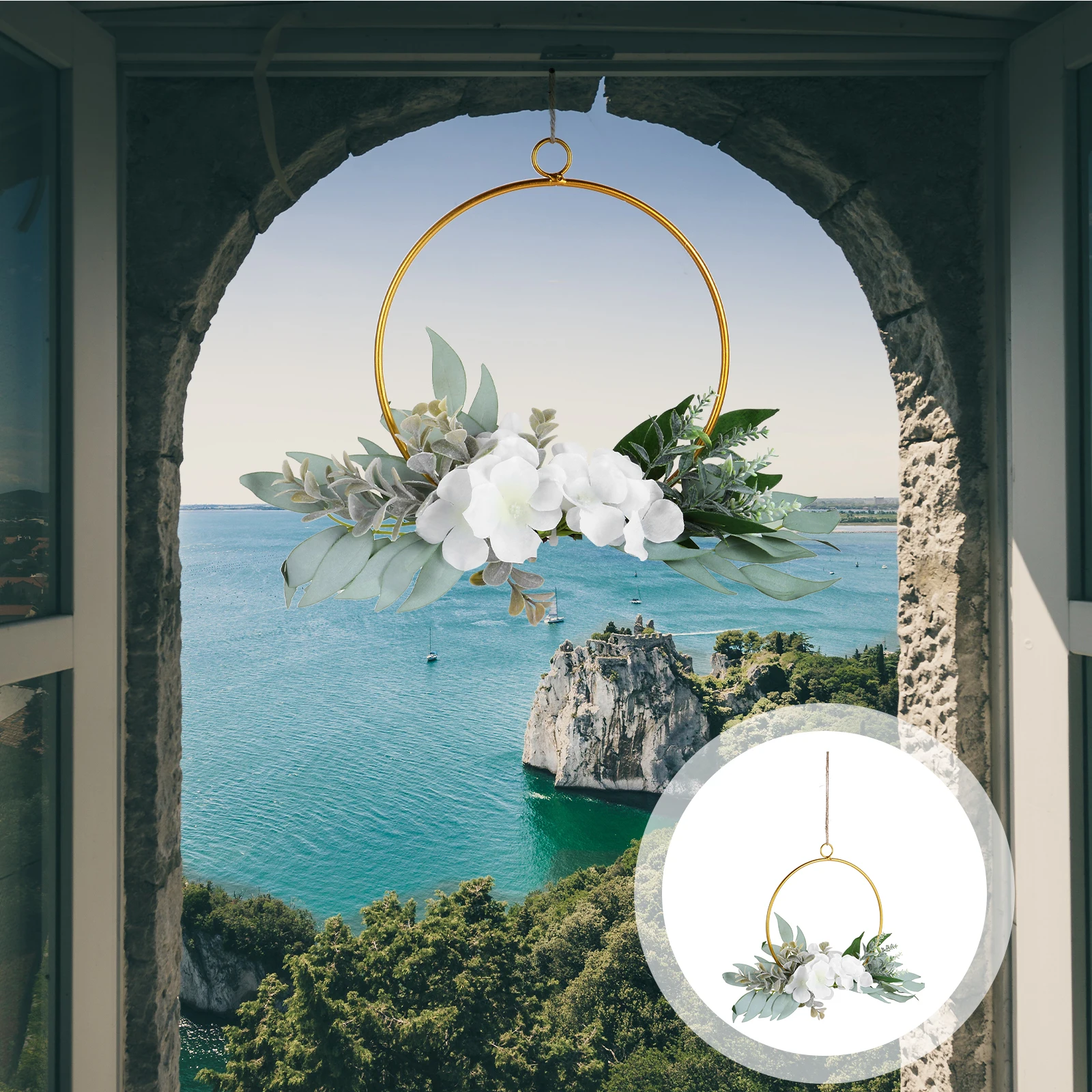 

Artificial Flower Wreath Garlands Home Decoration Hanging Simulation Festive Wedding Party Ceremony Decor Simulated Door