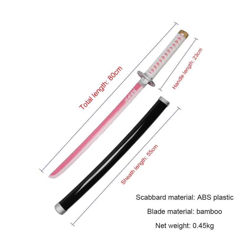 80 سنتيمتر/31.5 "تسويوري كاناو كاتانا أنيمي شيطان القاتل السيف لعبة السيف تأثيري سلاح الدعائم مع حزام وحامل السيف