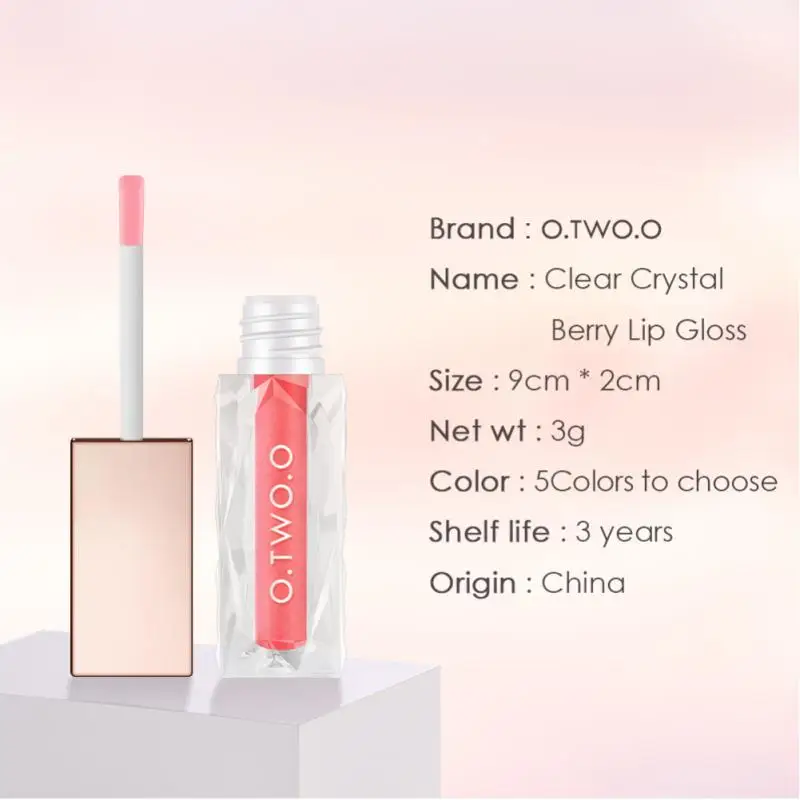 Crystal Jelly Lipgloss Lip Nourishing 5 Colors Moisturizing Lip Oil Cosmetics Fresh Fruit Lip Gloss Glitter Shimmer Lip Gloss