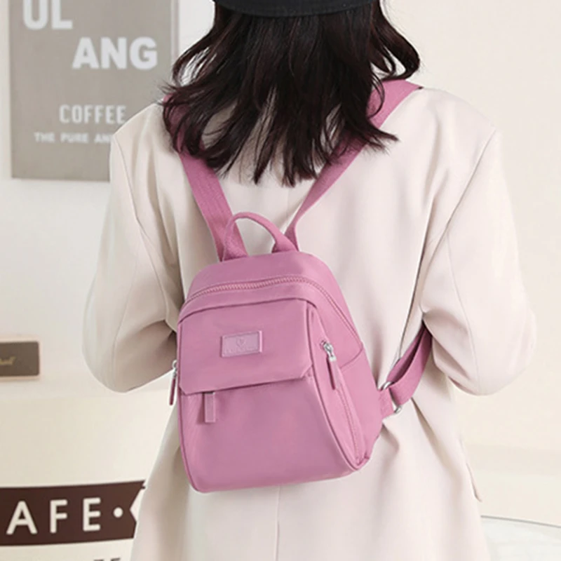 Backpack Women 2024 New Trending Women\'s Mini Backpack Waterproof Nylon Small Shopping Backpack Fashion Cute Teen Girl Mochilas