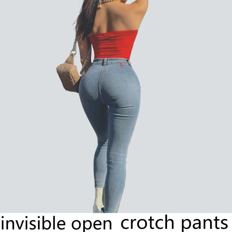 

Брюки с невидимой промежностью, классические ретро эластичные джинсы с высокой талией на маленьких ногах, женские сексуальные модные уличные брюки Zara