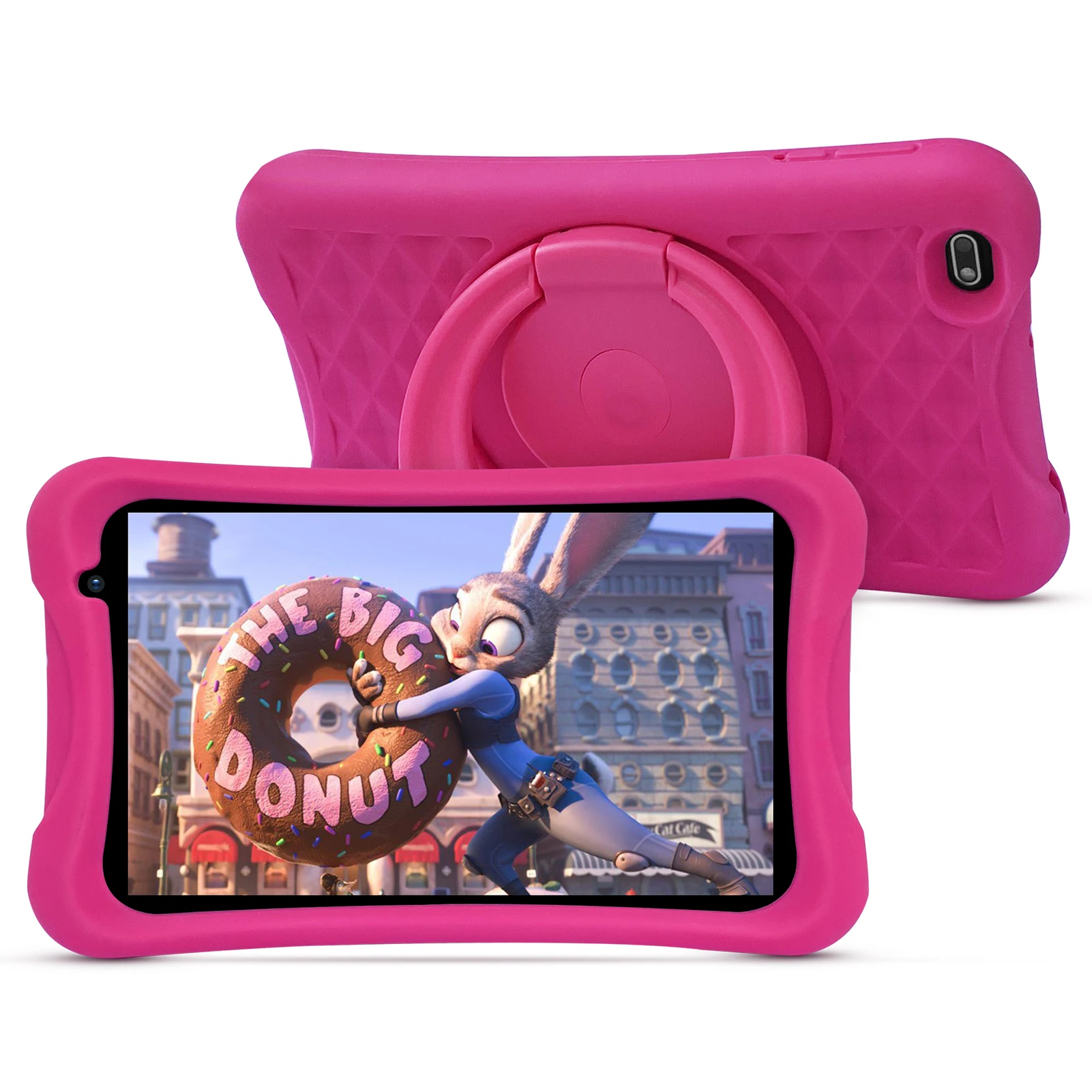 PRITOM 8 inch Android-tablet voor kinderen, 2 GB RAM + 64 GB ROM, Quad Core, 5000 MAH, WiFi dubbele camera, Bluetooth, tablet voor peuters