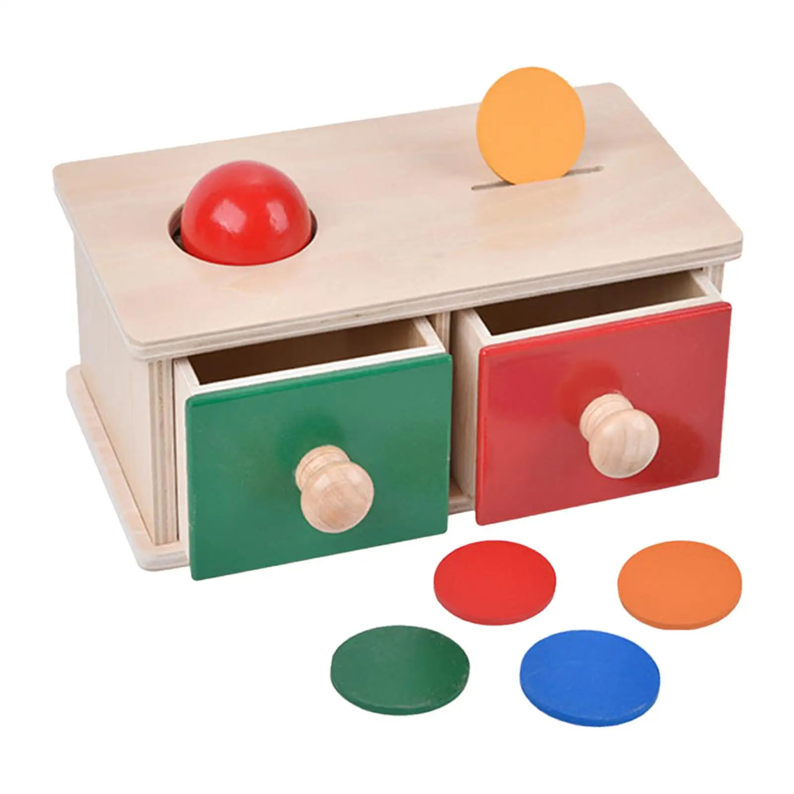 Ball Drop Box Educational Tools Shape Matching Wooden for Birthday