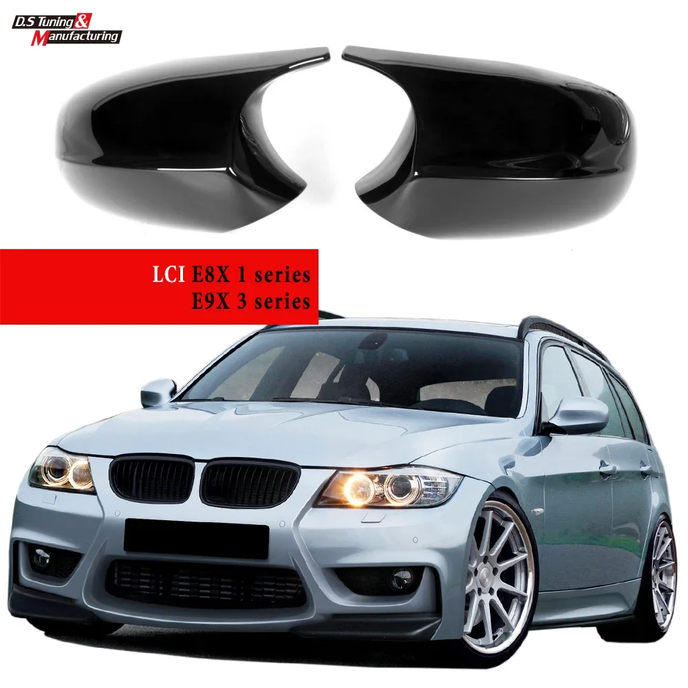 Gloss Black Door Mirror Cap Covers Replacement for BMW 1 3 Series 2010 - 2013 LCI Facelifted E90 E92 E93 E87 E82 E88