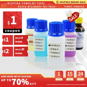 เครื่องประดับชุบ Solution RoseGold 24K Gold Electroplating แพลทินัมน้ำ Silver Oxidizer นำเข้า Liquid สำหรับ Diy