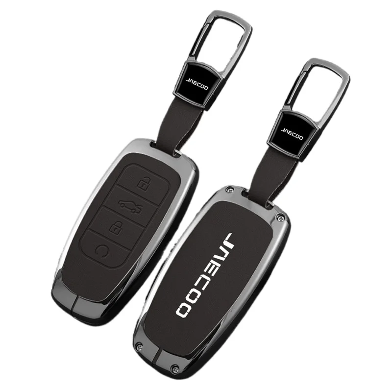 Zinc Alloy Key Fob Cover for Jaecoo/Chery Tiggo 9/Explore 06, Heavy Duty Metal Protective KeyCase Shell with Keychain