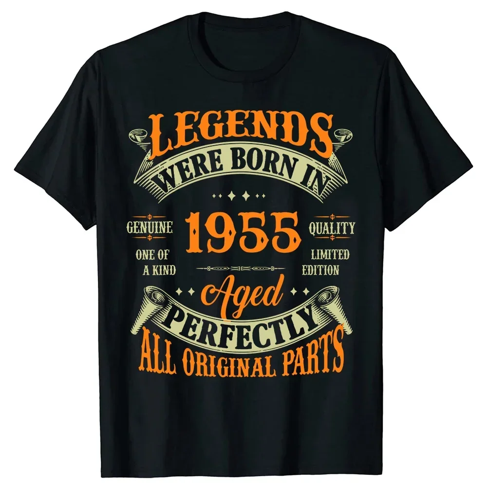 Vintage 1955 69 tahun T-Shirt pria kaos katun Tshirt Camiseta baru lucu Jalan katun pria Top T-Shirt desain