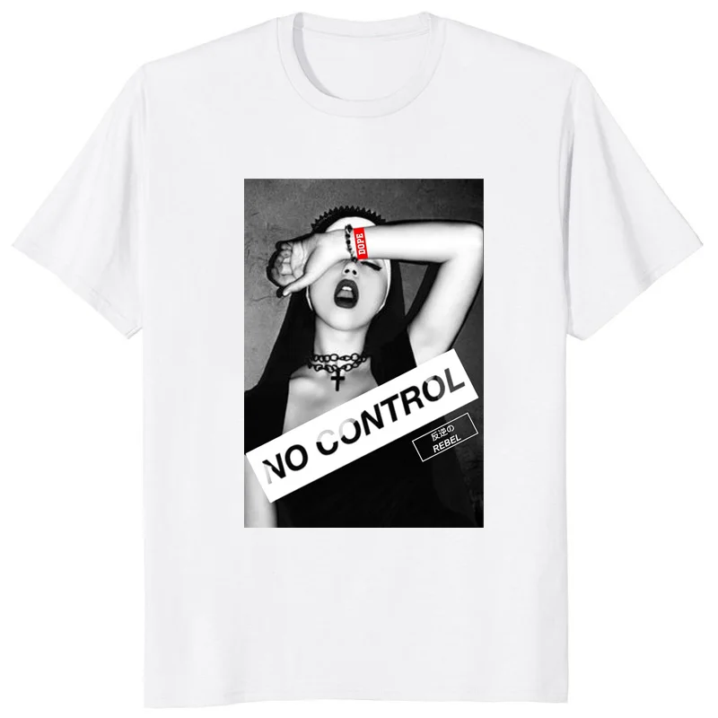 Hot sale Sexy Nun Nonne Religieuse Pin Up Church of Satan Anton Lavey Satanic Occult Goth Gothic Tees Hentai Girls Tops