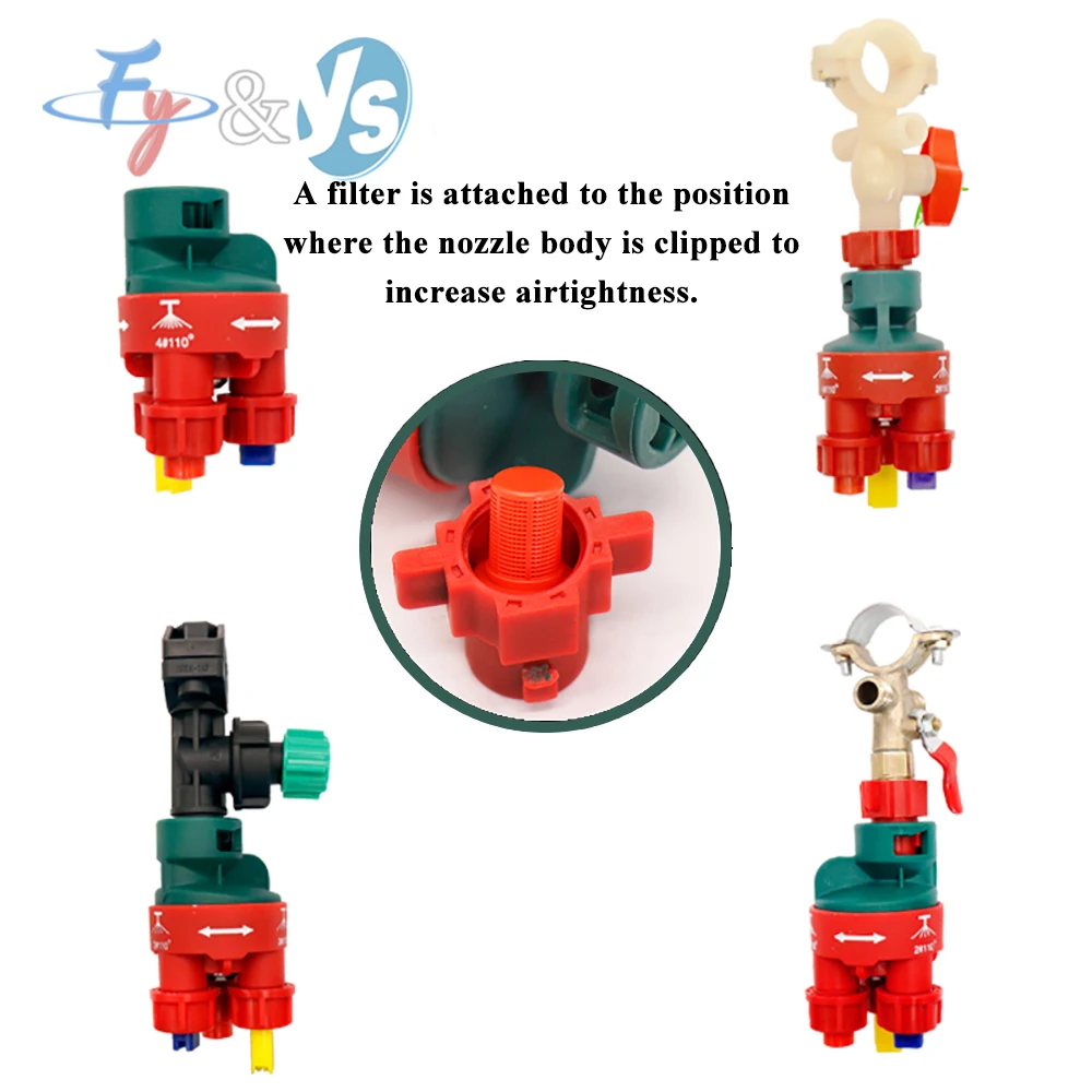 Agricultural 3-way Rotating Spray Nozzle, Triple Outlet Anti-drip Nozzle for Boom Sprayer Rotary switching