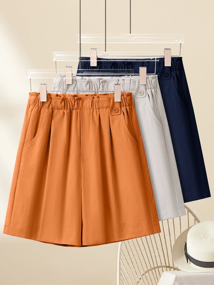 

Повседневные летние тонкие брюки из ледяного шелка с широкими штанинами, укороченные, женские, с высокой талией, свободные, стройнящие, для ношения на улице, мечтательные, элегантные, модные