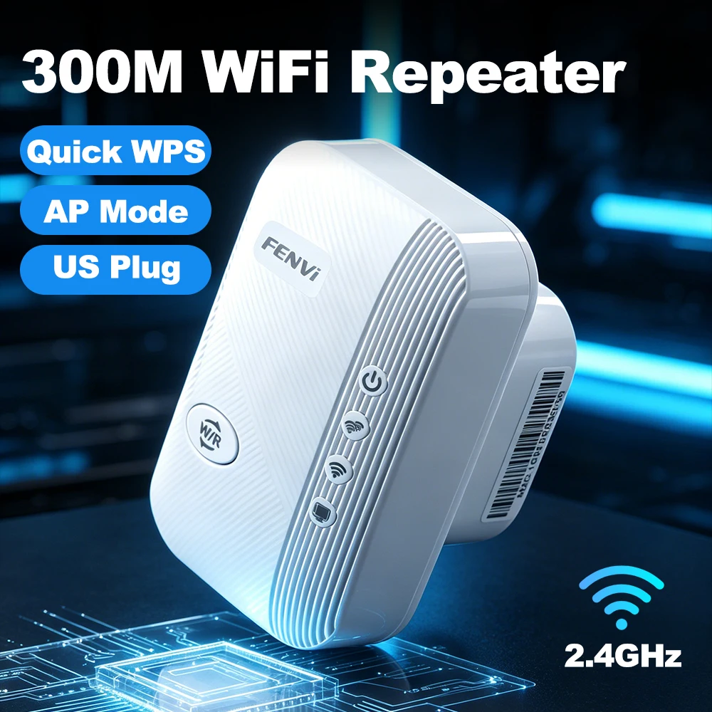  FENVI 300M WiFi Repeater 2.4G Wireless Network Extender 802.11N WiFi Long Range BoosterAmplifier WiFi Signal Extender