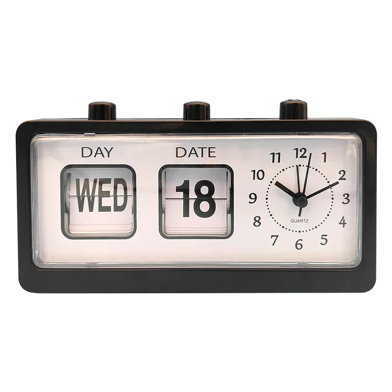 Manual Retro Page Flip Clock Living Room Desktop Page Jump Clock Digital Date Desk Clock Study Desktop Ornaments