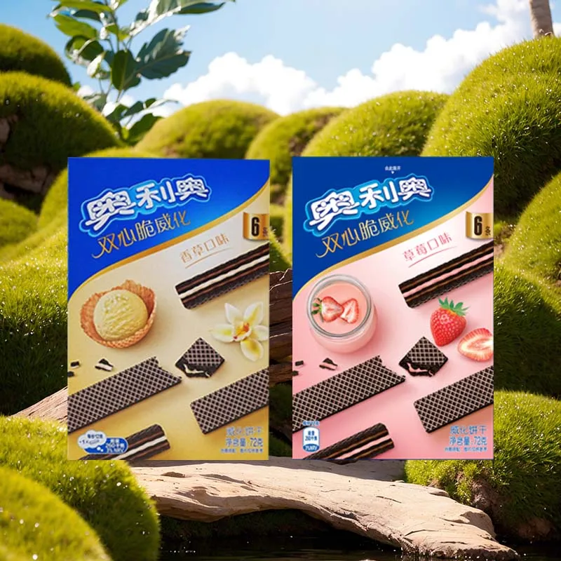 4 упаковки хрустящей вафели Oreo Double Heart 2,54 унции (72 г), каждый день, содержит 6 пакетов