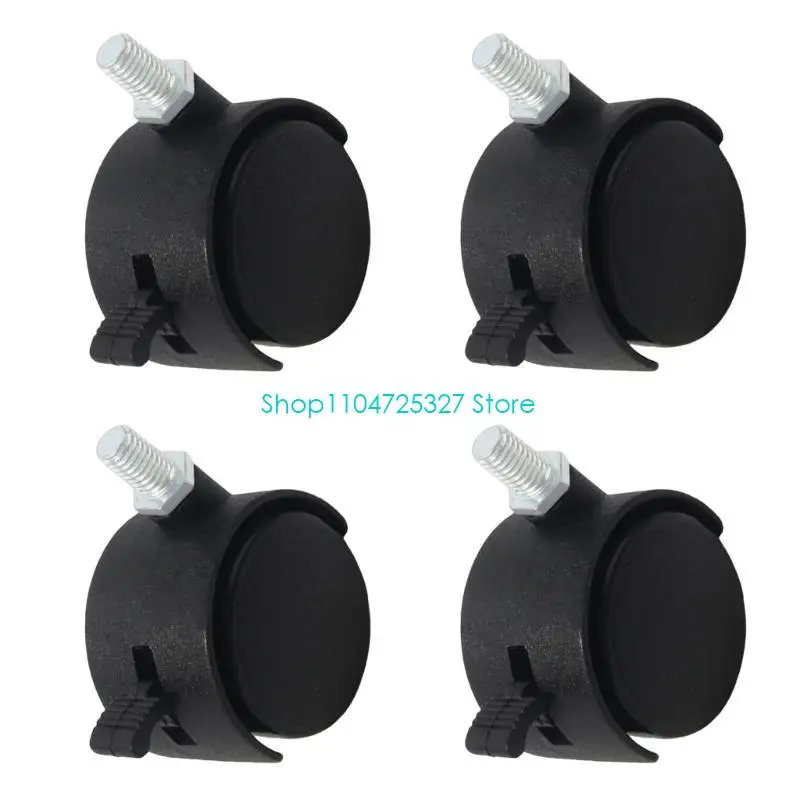 D8KF 4pcs Quiet Casters with High Load Capacity Quiet Rolling Universal Mounting for Home & Office Use