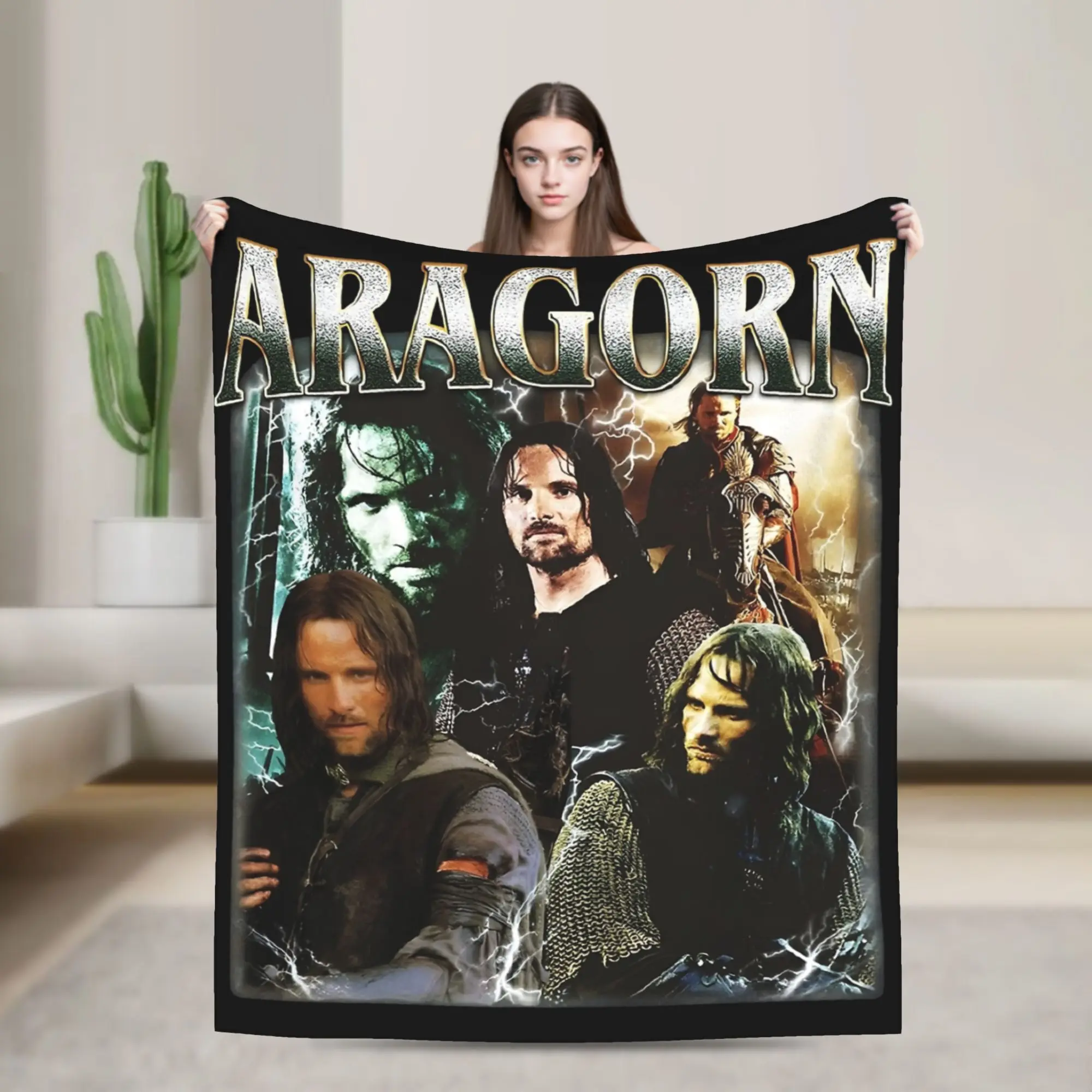 Aragorn L-Lords Of The R-Rings Blankets Flannel Printed Super Soft Throw Blankets for Bedding Outdoor Bedding Throws