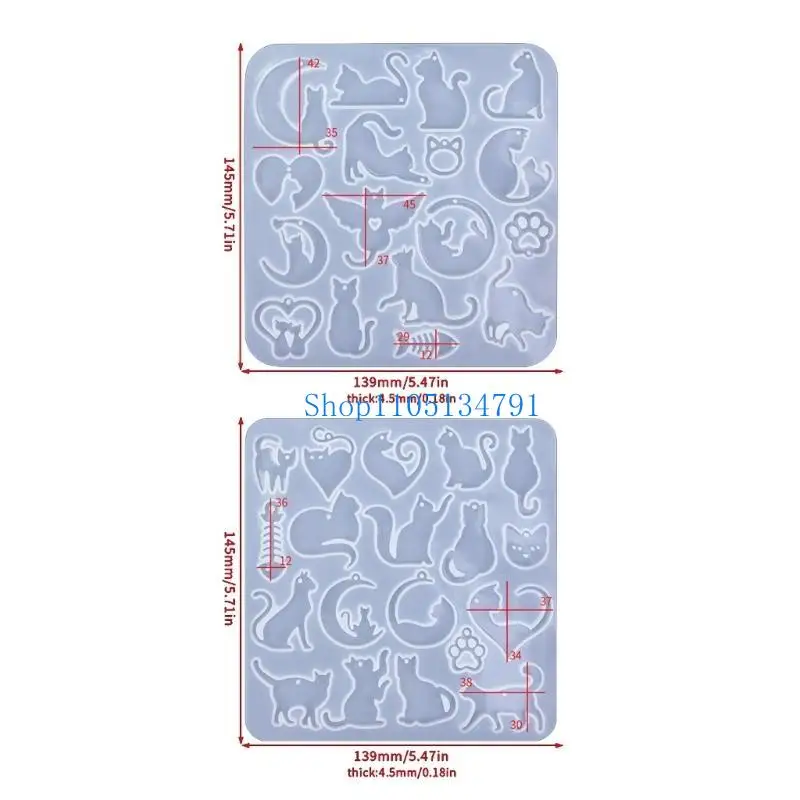 98 كجم قالب قلادة من السيليكون صياغة قوالب القطط شكل أقراط قوالب دلاية مجوهرات قوالب مثالية لصنع قلادة يدوية #6