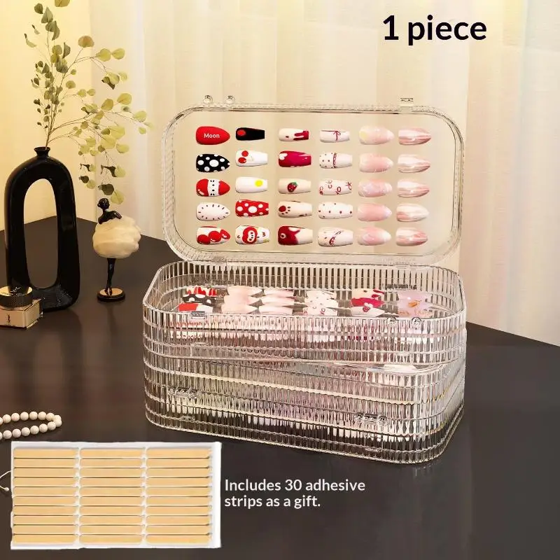 

Press-On Nail Storage Box With Adhesive Sheets Nail Accessory Organizer Display