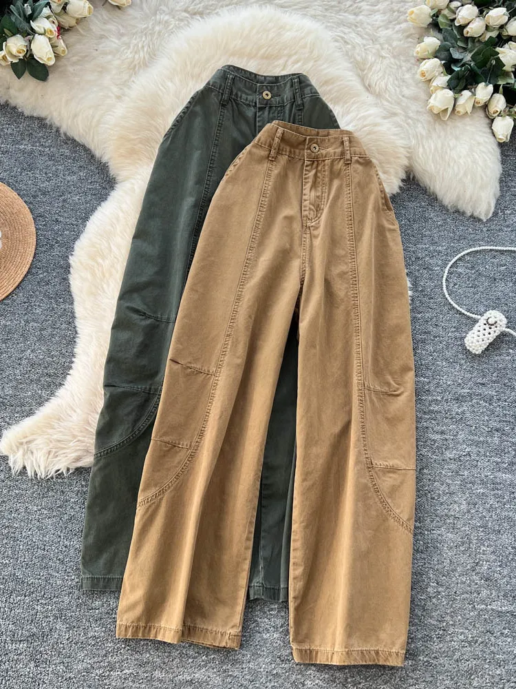 

Casual High Waist Wide Leg Jeans Women's Spring New Loose Small Size Slim Straight Long Pants Workwear Sle Deep Color