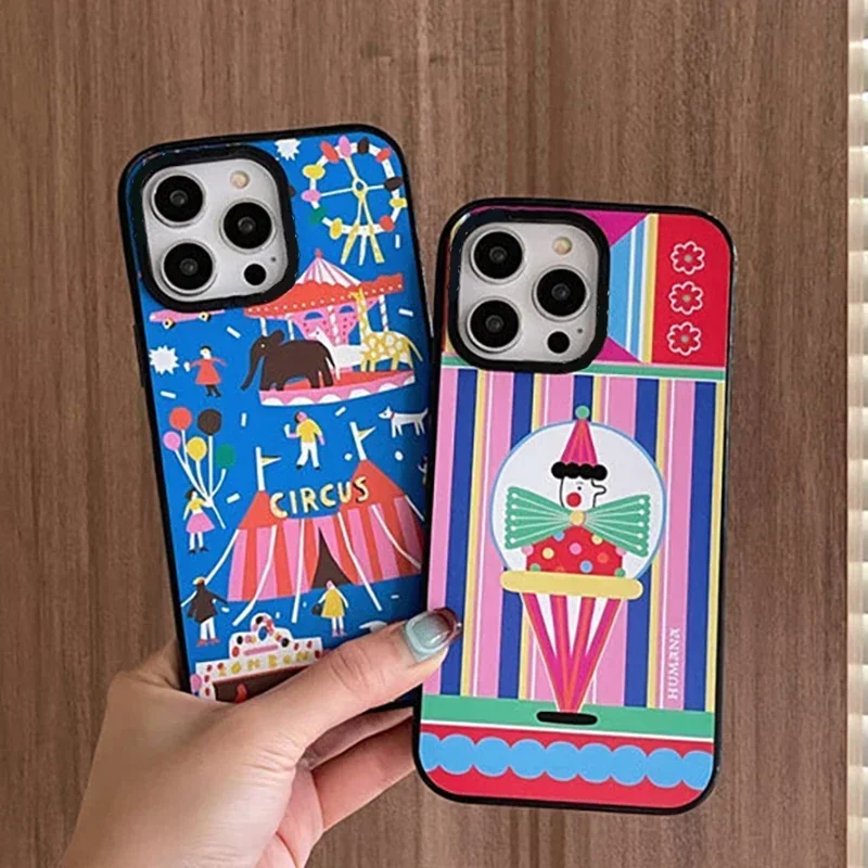 

Upgrade Acrylic Border Circus Phone Case Cover for IPhone 11 12 13 14 15 Pro Max Case for IPhone 15 Pro Max