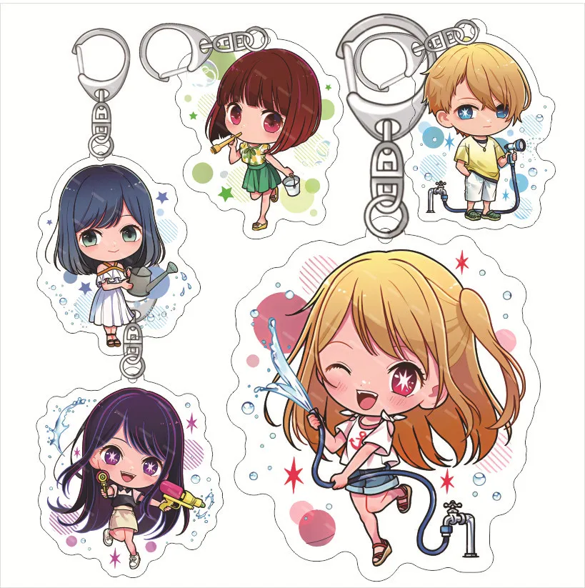 

Anime Oshi no Ko Kingring Keychain Acrylic Fan Gift Bag Charms Key Chain Pendant Exemplary Ornaments Animation Products Keyring