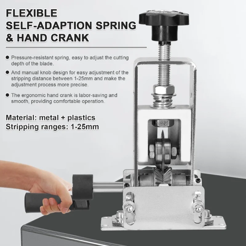 

Портативный ручной инструмент для зачистки проводов, станок для снятия изоляции с кабелей 1-25 мм, электрическая машина для зачистки с ручным приводом