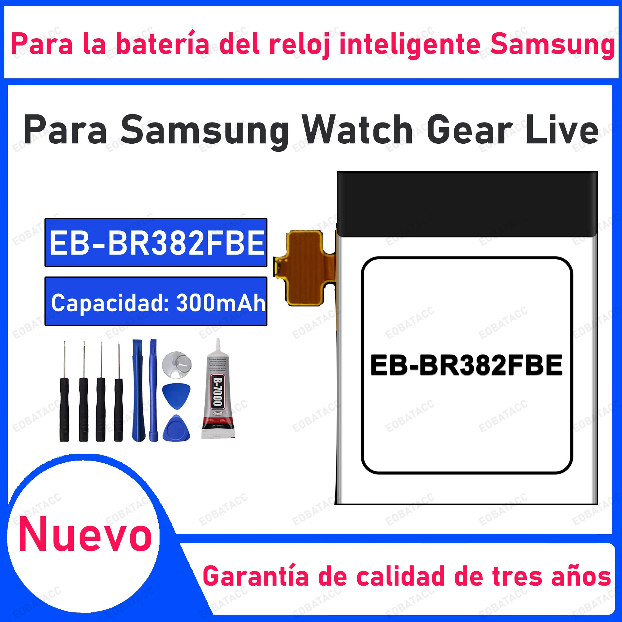 

100% New 300mAh EB-BR382FBE Battery For Samsung Watch Gear Live Replacement Bateria+Free Tools