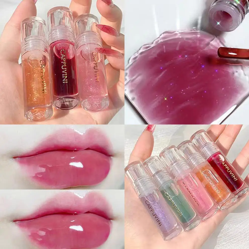 Crystal Jelly Lip Gloss Oil Moisturizing Lip Gloss Lasting Lipsticks Sexy Plumping Lip Tint Lip Gloss Makeup Korean Cosmetics